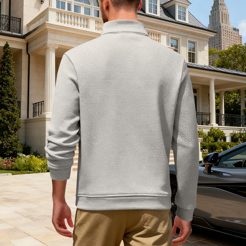 Outdoor Men Heavyweight Sweatshirts Pullover Half Zipper Hoodie Men Gym Autumn Winter Solid Warm Pull On Sweatshirt