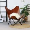 Handmade Vintage Leather Arm Relax Butterfly Home Décor Living Room Chair