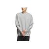 Adidas Logo Crew Sweatshirt Solid Logo Fleece Thick Sports Casual Loose Round Neck Long Sleeve Sweatshirt Men Sweatshirt Medium-Heather-Gray IV7599