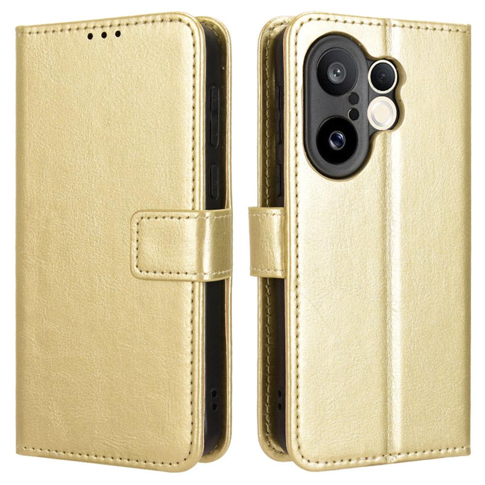 For Vivo X200 FE 5G/S30 Pro Mini 5G PU Leather Case with Strap Crazy Horse Texture Phone Wallet Cover