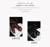 French retro burgundy comfortable flat Mary Jane shoes women's soft leather soft sole one-word buckle with small square head beanie shoes