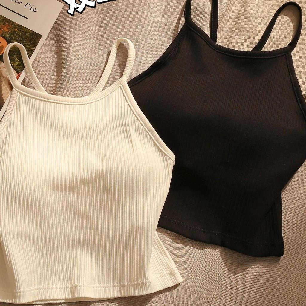 2026 Trendy Halter Neck Camisole with Chest Pads and Stylish Back - Women's Integrated Bra Top