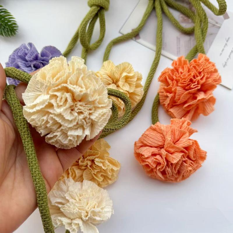 1Pc Curtain Tiebacks Window Accessories Ties Floral Designs Fabric Tiebacks Office Carnation Curtain Tiebacks Home Multi-Color