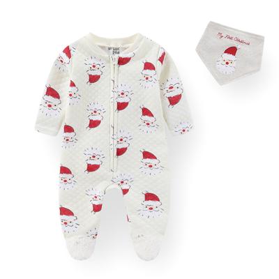 Ensemble de noël 2 pièces pour bébé garçon et fille, combinaison à manches longues imprimée père noël, grenouillère mignonne pour nouveau-né