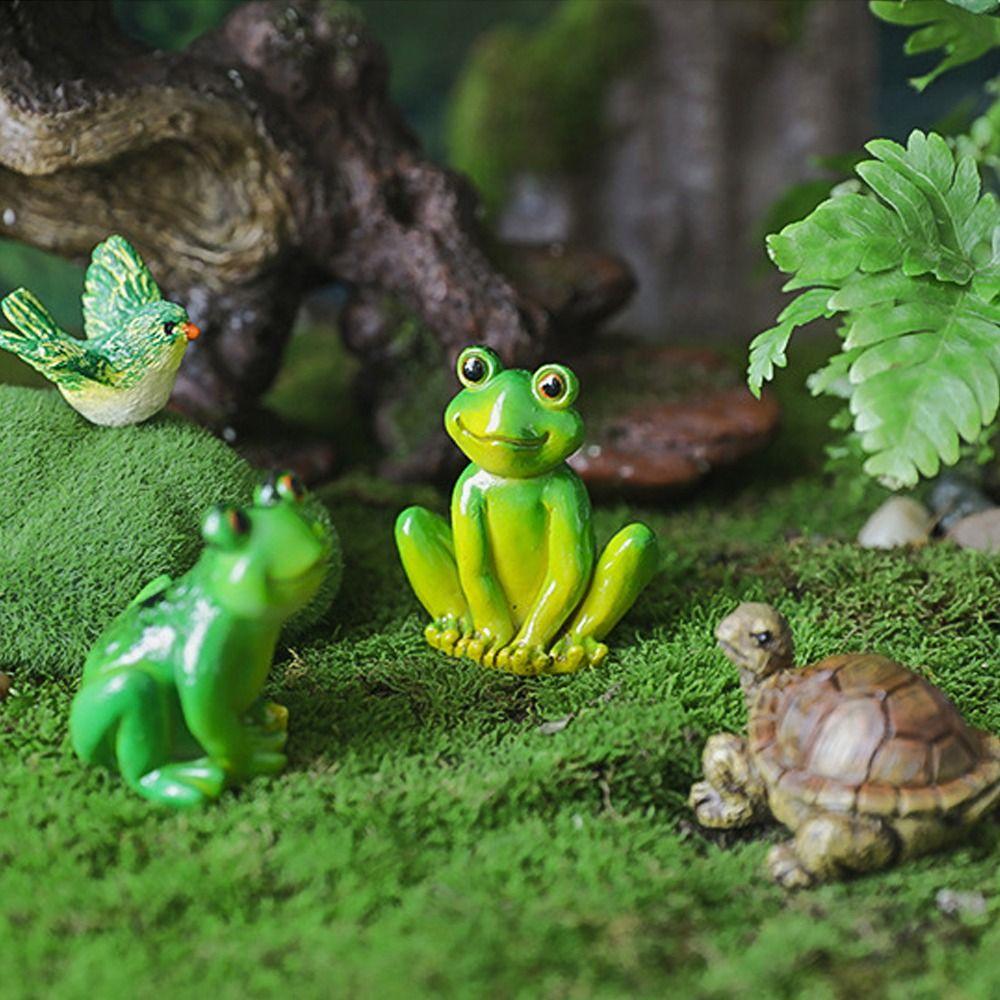 Mini Garden Frog Ornament Cartoon Micro Landscape Decoration Frog Figurines  Bonsai
