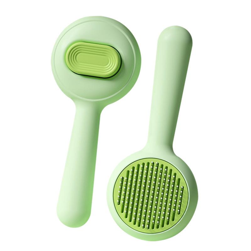 Pet comb Cleaning supplies Brush One-click hair removal Beauty dog comb Stainless steel hair removal Self-cleaning hair removal comb