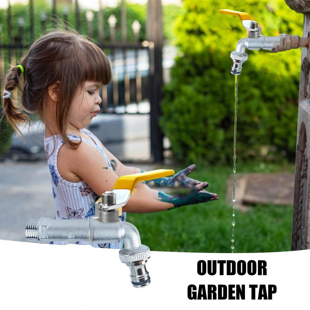 Garden Home Faucet Adapter Metal Tap 1/2'' IBC Water Tank Connector 2-Way 1-Way Irrigation Joint Replacement Fitting Ball Valve