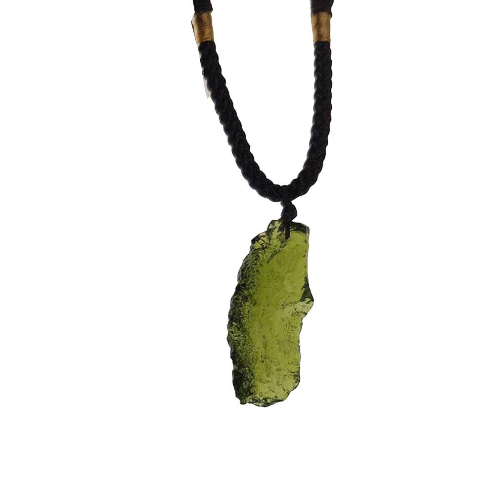 Natural Unique Crystal Quartz Necklace Impact Glass Unisex Pendant Necklace Pendant Green Meteorite Stone S8N0 Moldavite Y2K5