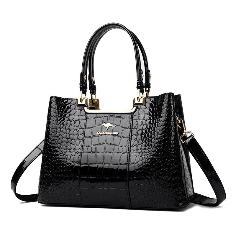 Sac Bandoulière Sac Épaule Sac à Main en Cuir Laqué Brillant pour Dames