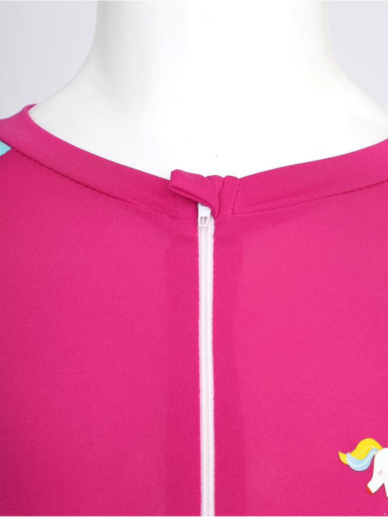Kids Full Body UV Protection Swim Suit Long Sleeve Zipper Sport Bathing Suit for Girls Beach Surf and Swimming