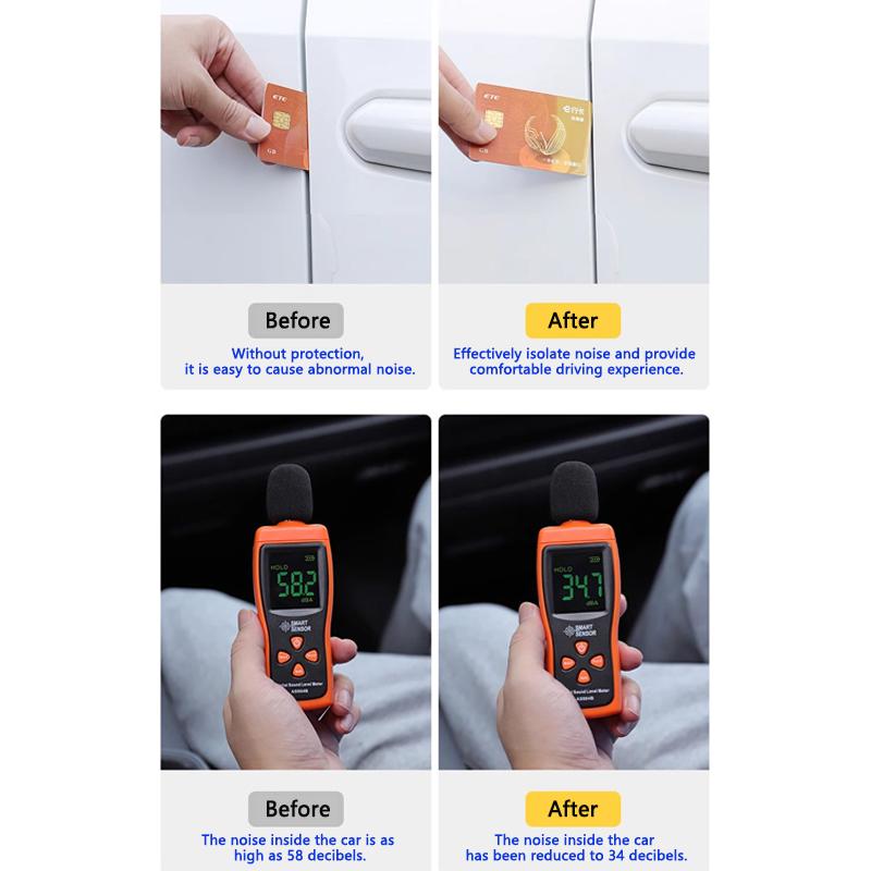 Bildør Tetningslist Gummi B-stolpe Støyreduserende Støvtett For Toyota RAV4 Camry Corolla Harrier Venza Cross Frontlander CHR IZOA