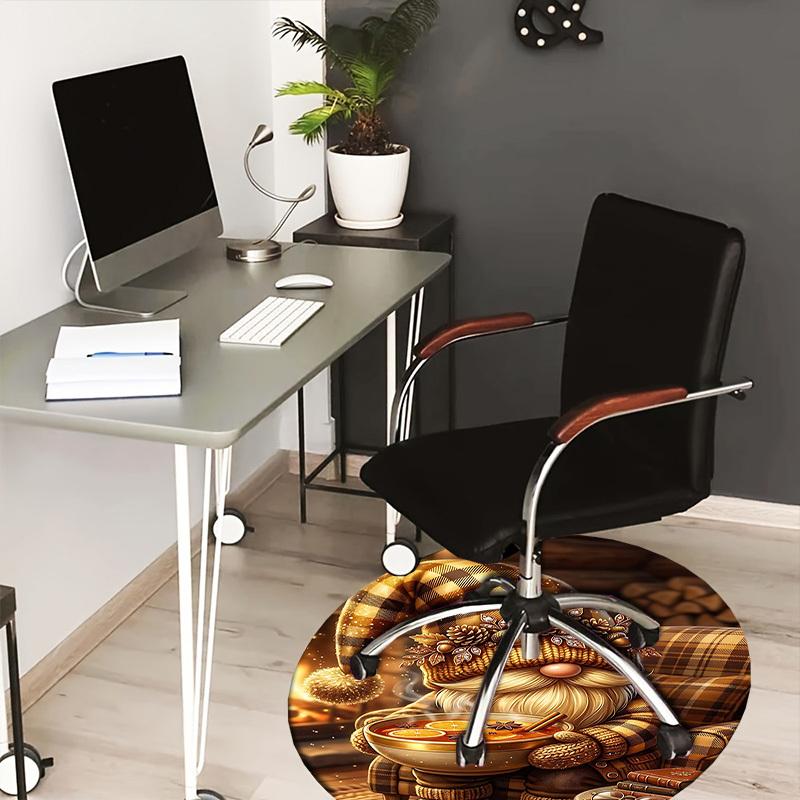 

1PC Gnome Hot Beverage Non-Slip Floor Round carpet, Office, family, bedroom, Large Area Rug Indoor Rugs, Durable PolyesterH0327 80cm by 80cm