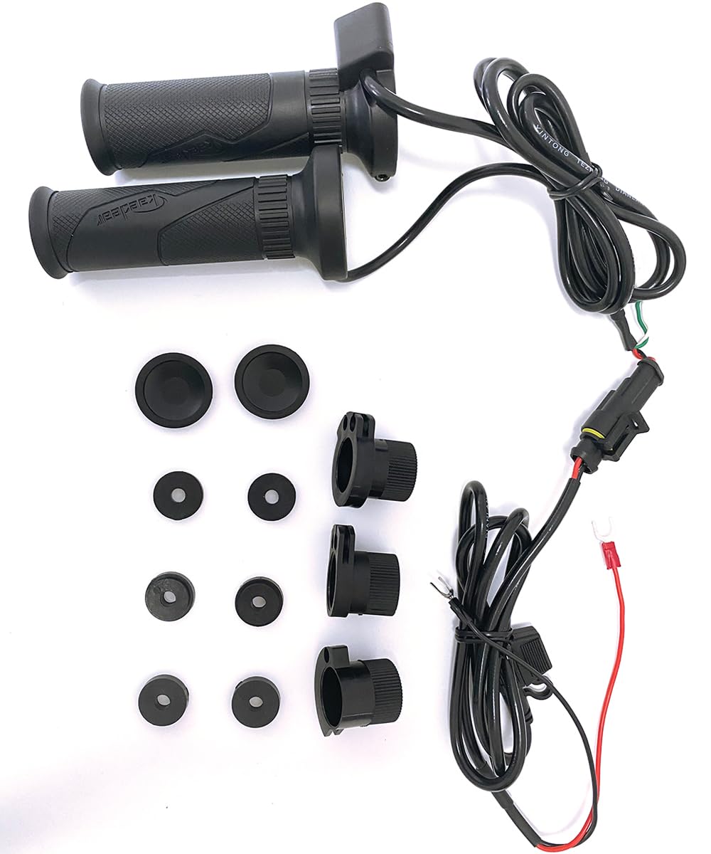 

Kaedear Ручки с подогревом для стандартных универсальных 120 мм, интегрированное напряжение, электрические рули с подогревом для рулей, посадка, диаметр 22,2 мм, длина, переключатель, чёрный