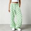 Women's Retro Polka Dot Wide Leg Pants with Elastic Waist, Flowy Casual Trousers for Everyday Wear