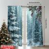 2pcs 2D flat printing Merry Christmas Drapes Forest Winter Machine Washable Polyester Without Electricity Spring Perfect for
