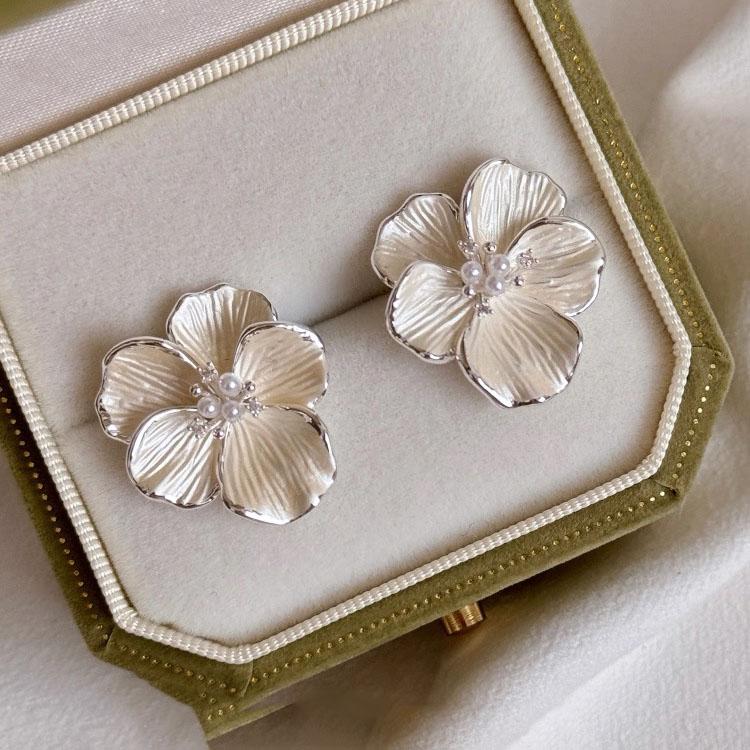 Xiaomi 925 Sterling Silver Vintage Earrings For Women Trendy Simple Sparkling Flower Earring Jewelry Prevent Allergy Party Accessories
