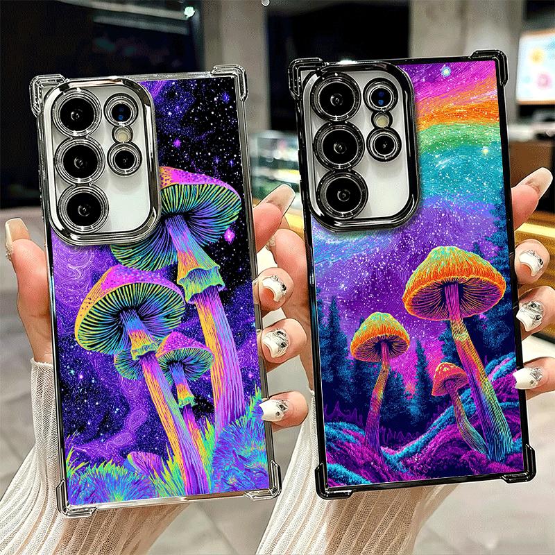 Weird Psychedelic Mushroom Soft Phone Case For Samsung Galaxy S26 Ultra S25 Edge S24 FE S23 Plus S22 S21 + S20 Plating Anti-Fall