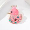 1Pcs Enamel  Animal Brooch Lovely Wear Crown Duck Brooches For Women'S Clothes Backpack Pins Gifts
