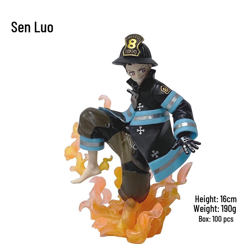 

Fire Force Anime Shinra Kusakabe Firefighter Figure Model Ornament