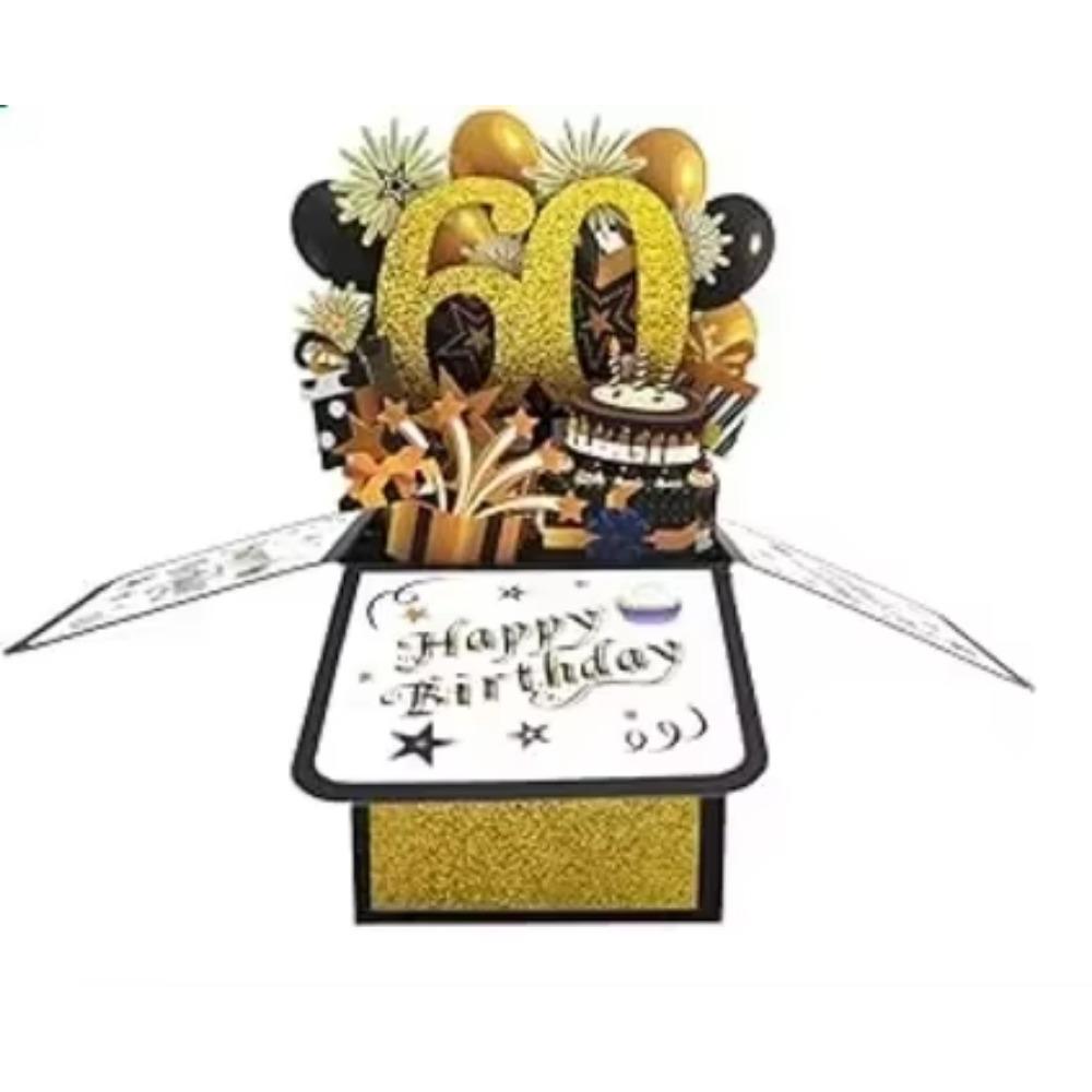 Přání k narozeninám s obálkou 3D dárková krabička Karta s přáním k narozeninám Dárek na párty