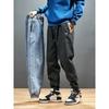 Men's Jogger Jeans Streetwear Black Blue Casual Denim Cargo Pants Stretch Taper Jeans Baggy Trousers