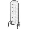 2 Pack Grid Wall Panel 600 X 1640 Mm Wire Display Rack with Wheels & Hooks