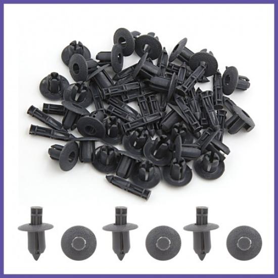 30Pcs 8mm Hole Plastic Push Type Rivet Fastener Door Bumper P Clips Gray