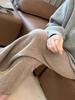 Women's High Waist Cashmere Wide Leg Pants - Autumn/Winter Knit, Loose Fit with Drawstring