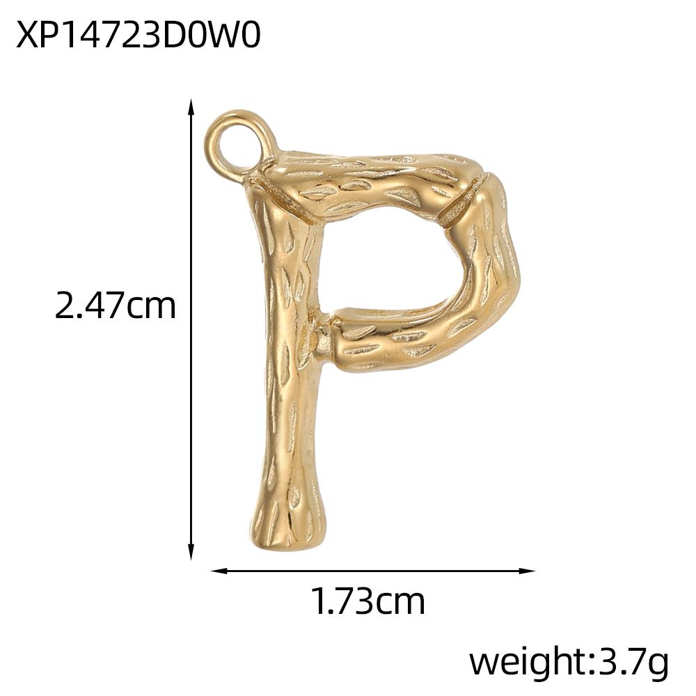 CARLIDANA Initial Alphabet Charms Gold Plated High Quality Stainless Steel Chunky Bubble 26 Letter Pattern Pendant Gift Jewelry