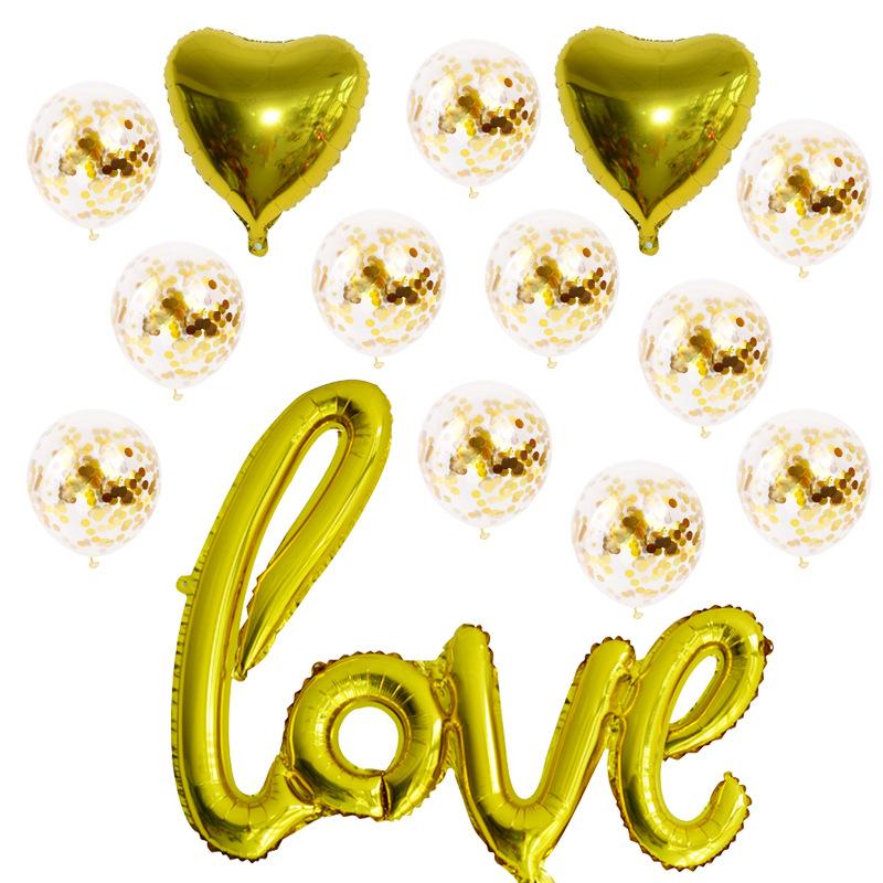 Large One-Piece Love Balloon Valentine'S Day Balloon Wedding Decoration Aluminum Film Balloon Wedding Room Arrangement Qixi Festival