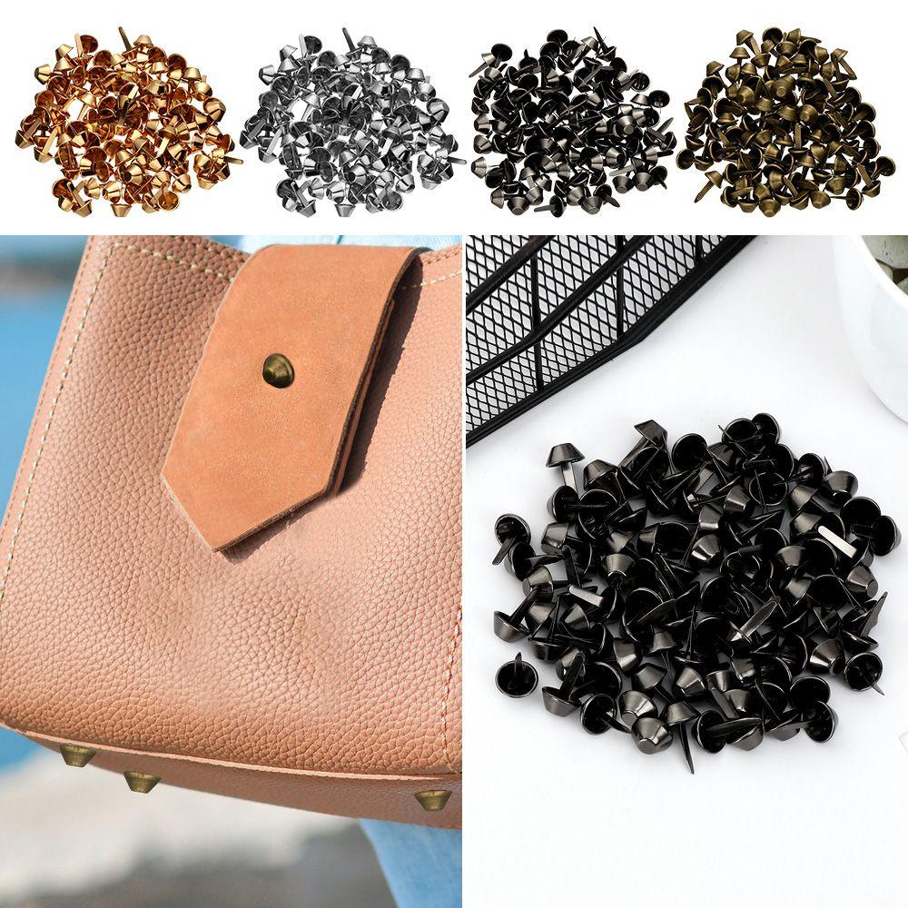100pcs 12mm DIY Purse Handbag Leather Crafts Studs Retro Rivets Bag Accessories Metal Feet
