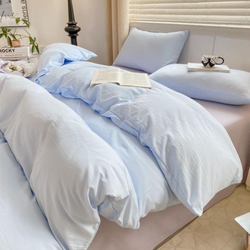 Class A Maternal And Infant Grade Super Soft Cloud Washed Cotton Four-Piece Set Thickened Bed Sheet Dormitory 3Pcs Set Bedding Quilt Cover