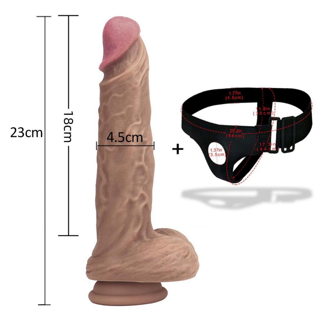 Dildo Strap On Realistisk Silikon penis med sugekopp G-punkt Anal Butt Plug Belte Bærbare truser Voksen Lesbisk Onani Sexleketøy