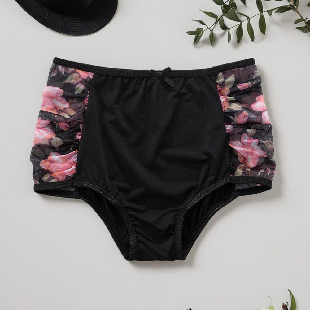 

Модные трусики с высокой талией и контролем живота с кружевной отделкой для женщин M чёрный