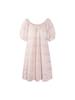 Inner Museum Flower Crochet Shirring Dress (Pink)
