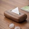 Walnut Wood Tissue Box Cover Holder, Rectangular Design with Removable Lid, Table Decoration Storage Box Kitchens Accessories