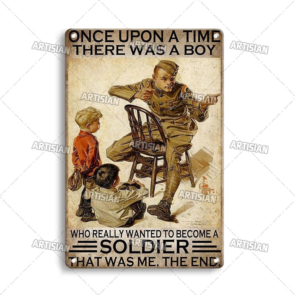 Artisian Army Metal Plate Soldier Tin Plaque Patriotism War Decorative Sign Wall Decor Garage Bar Pub Club Hotel Kitchen Home