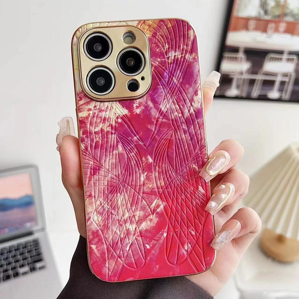 Anwendbar auf Apple 15 ProMax Handyhülle Paar IPhone 14 Aquarell Lederimitat 13 Sturzschutzhülle