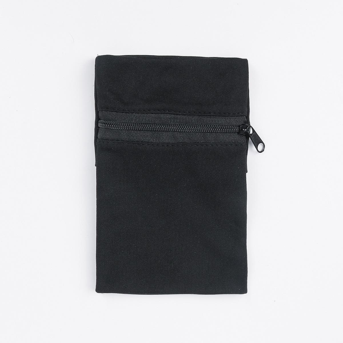 

Унисекс эластичная спортивная сумка на запястье - компактная и стильная для занятий фитнесом и бегом на открытом воздухе чёрный