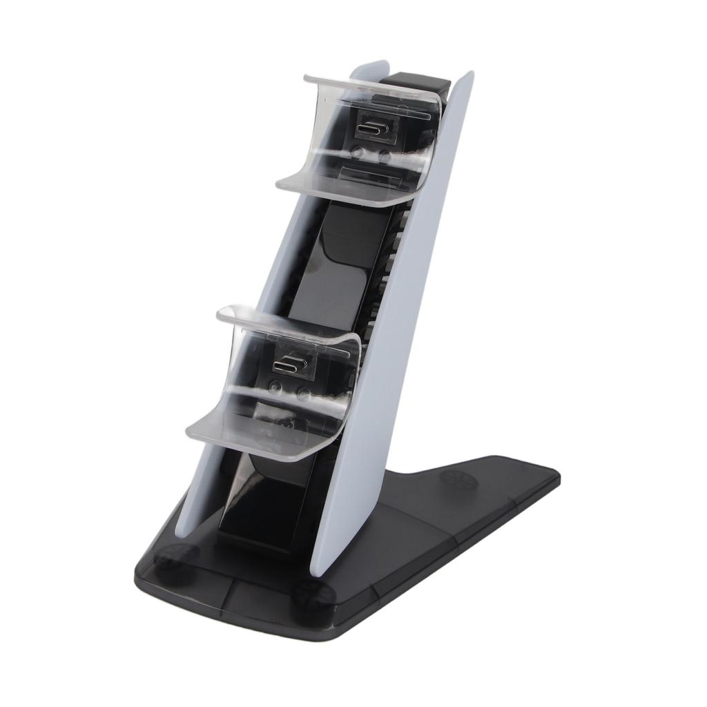 For PS5 Controller Charging Station Wireless Controller Charging Station with Dual Ports with Ambient Light White