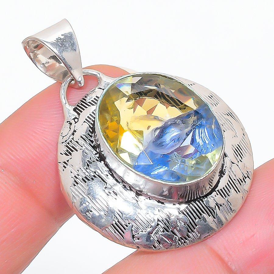 

Natural Bi-Color Tourmaline 925 Sterling Silver Jewelry Pendant 1.46 P3V80