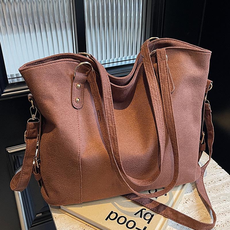 

Сумка-ведро Premium Sense, большая вместимость, ретро, мягкая кожа, женская сумка через плечо, женская темно-коричневого