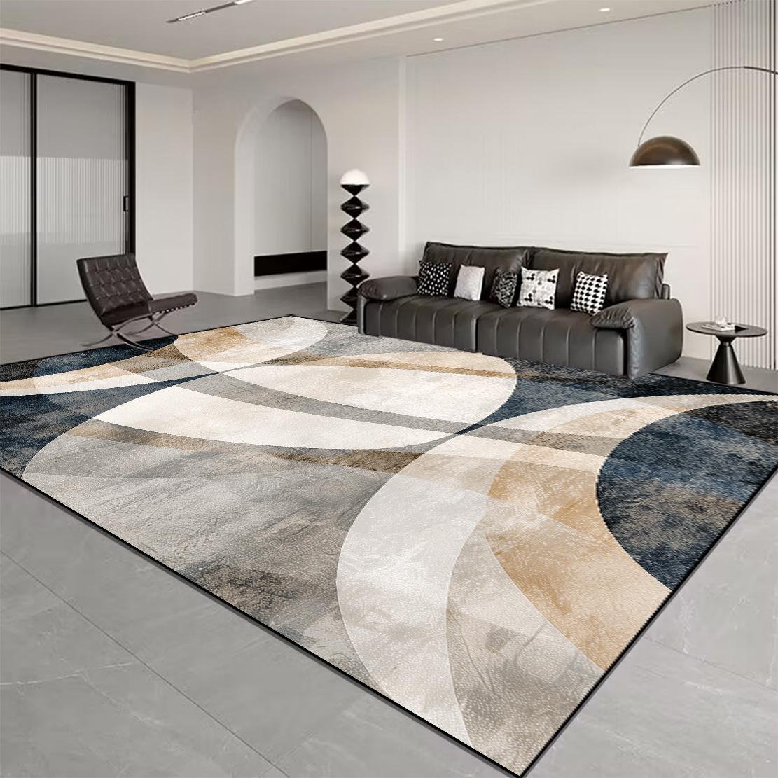 

Nordic Light Luxury Stripes Carpet for Living Room Decor Soft Easy Cleaning Rugs for Bedroom Large Area Orange Brown Floor Mat 60x90cm door mat