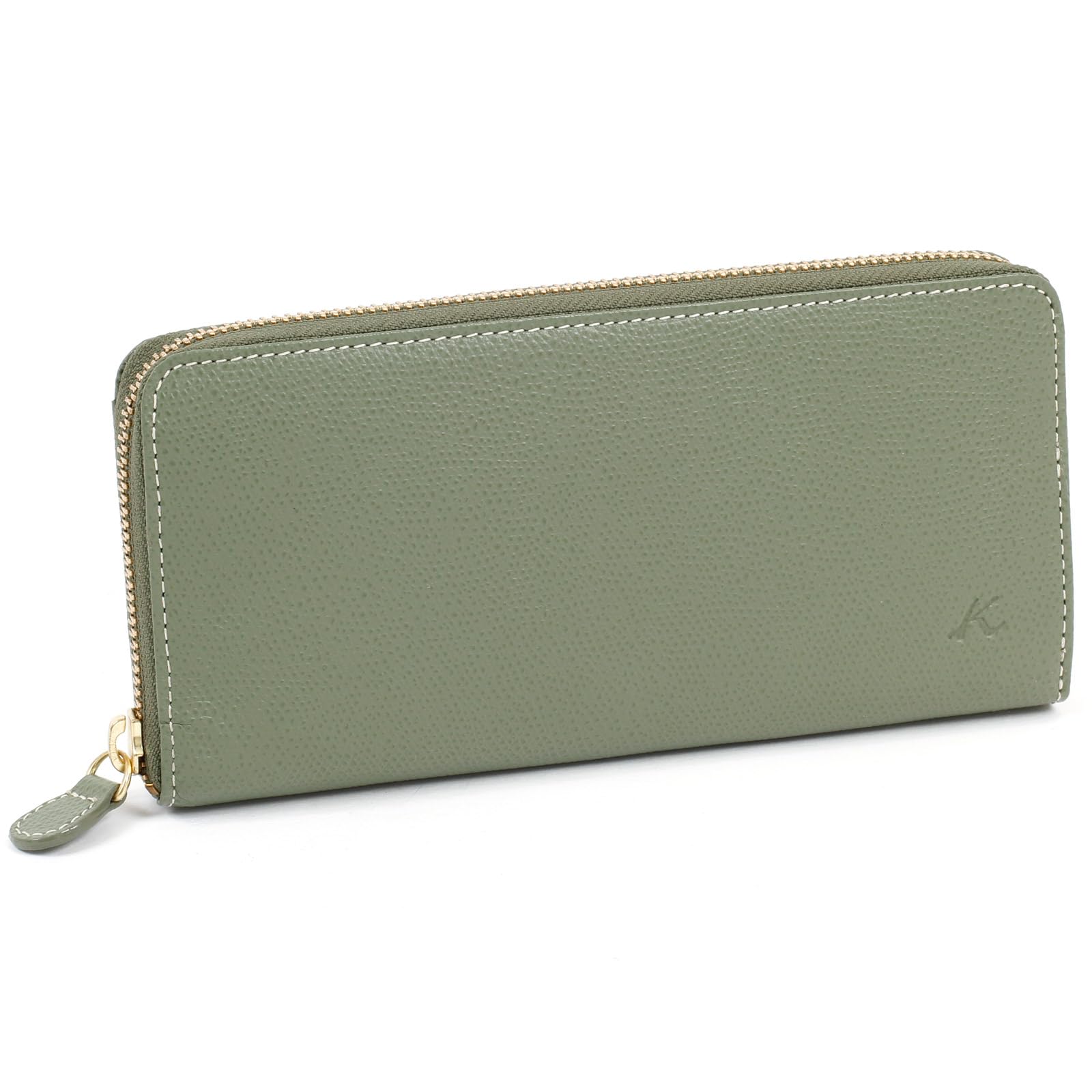 

Long wallet embossed that makes scratches less noticeable PH0570 stitching 33915 [Kitamura] Khaki/Ivory [Green]
