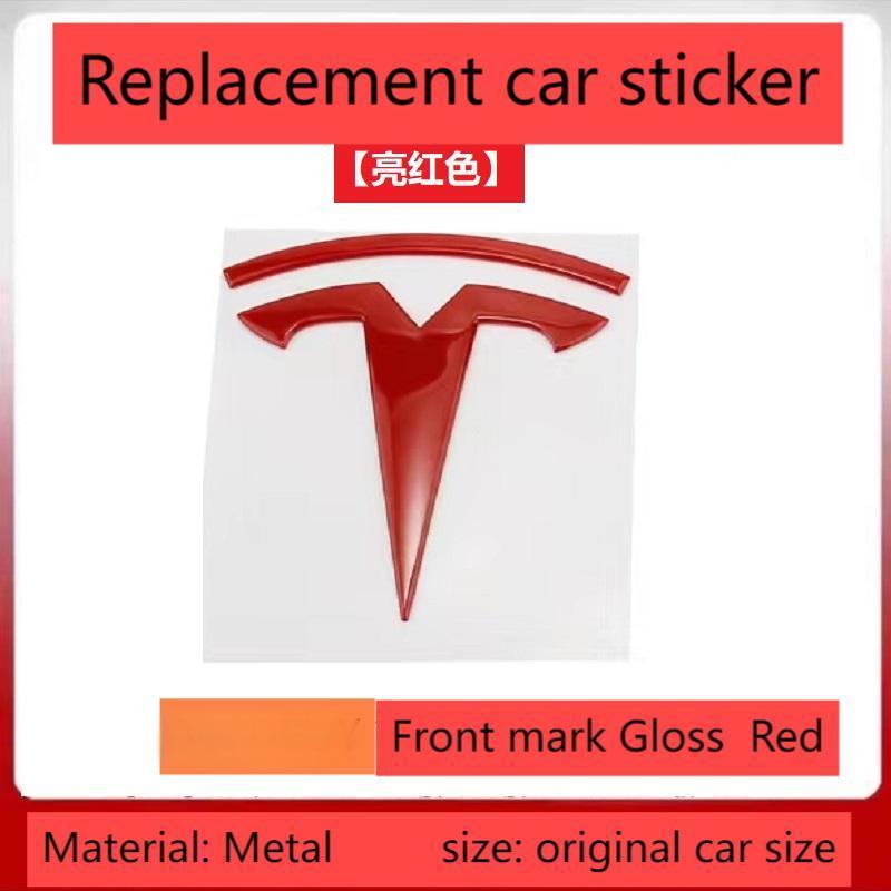 ALL1 metal For Tesla- Car Front Emblem Rear Trunk Emblem Suitable for Model 3 Mode Y logo replacement rear and rear logos blackening