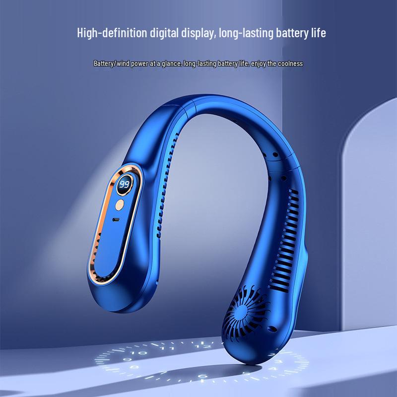 USB Rechargeable Bladeless Neck Fan - Portable, Personal, and Hands-Free