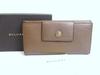 Authentic Dark Brown Leather Classico Silver H/W Trifold Long Flap Wallet #b171 Open Box