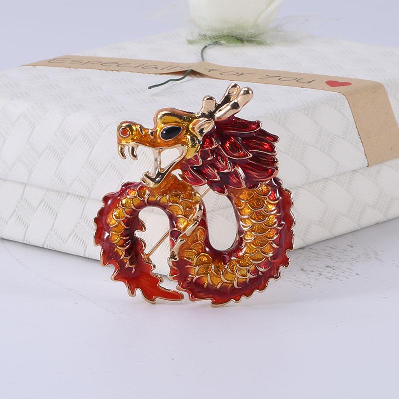 2020 Fashion New Alloy Animal Dragon Brooch for Men Corsage Blazer Dress Lapel Pins and Brooches Shirt Hat Clothing Accessories