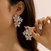 Fashion trend Metal wind flower earrings Simple high-end earrings Personality temperament Flower earrings