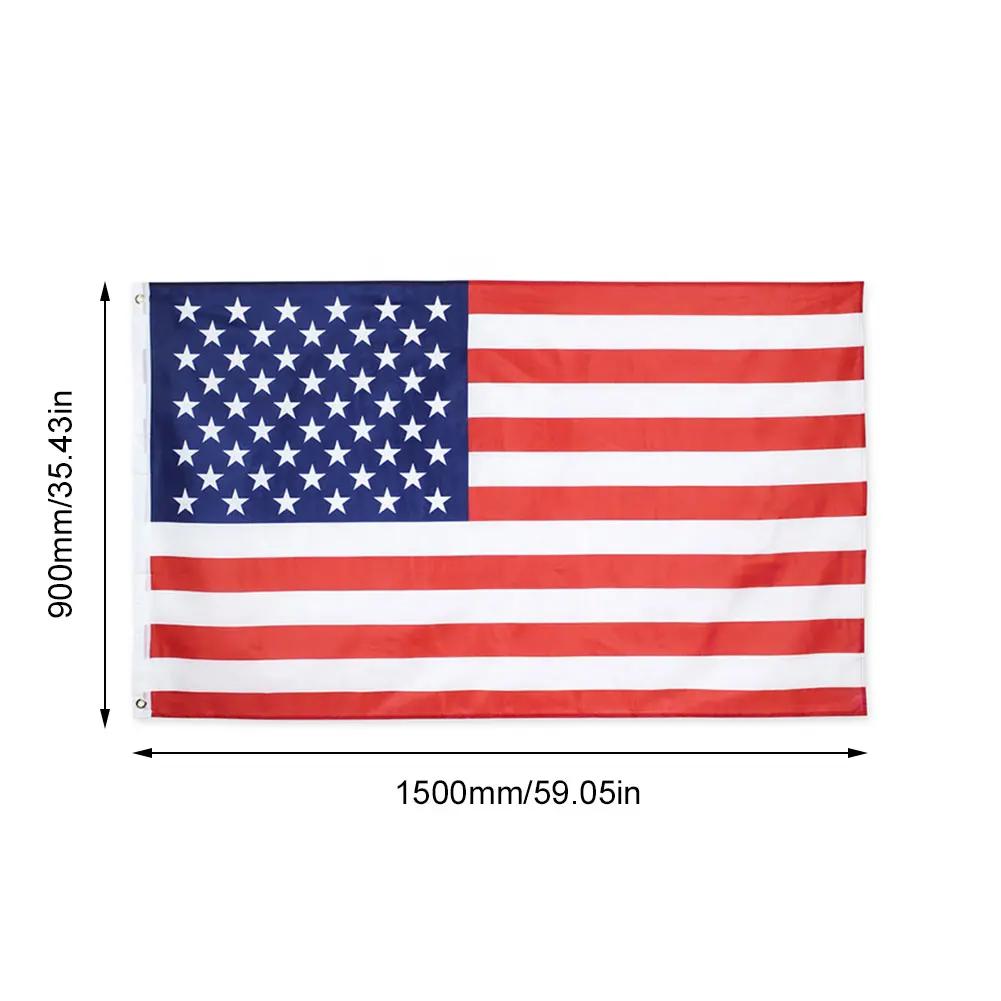 90x150cm Embroidered American Flag Independence Day Flag Outdoor USA Flag Waterproof Polyester Flag for US National Holidays